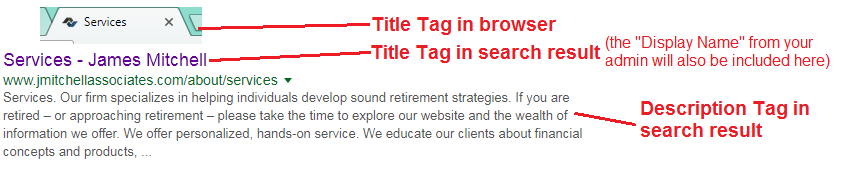 search results tag example