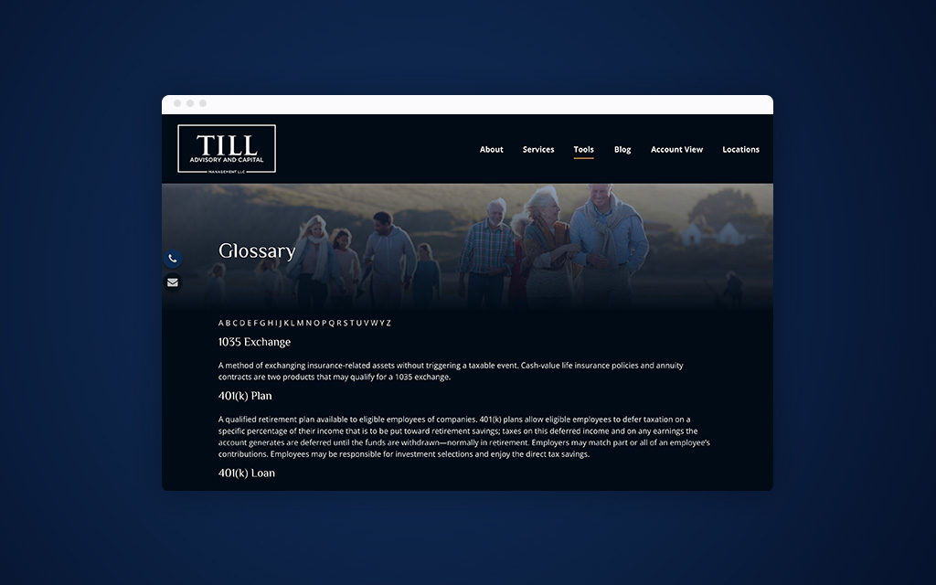 Till Advisory glossary page