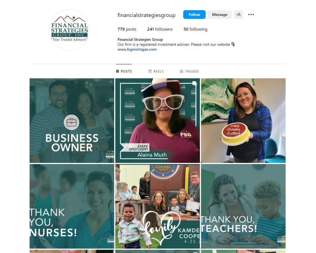 financial strategies group instagram page