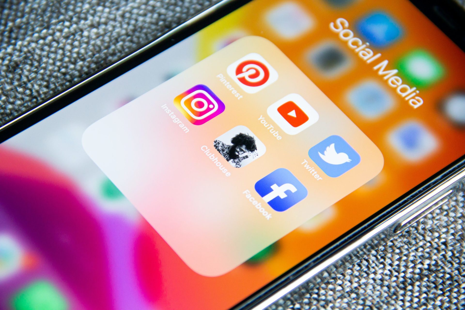 phone with social media apps